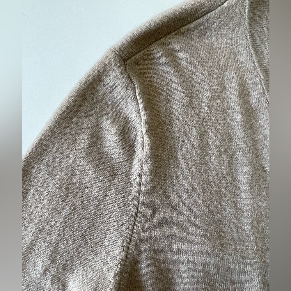 J. Jill Women's 100% Cashmere Open Front Cardigan Sweater Taupe Beige Size L - Picture 8 of 8